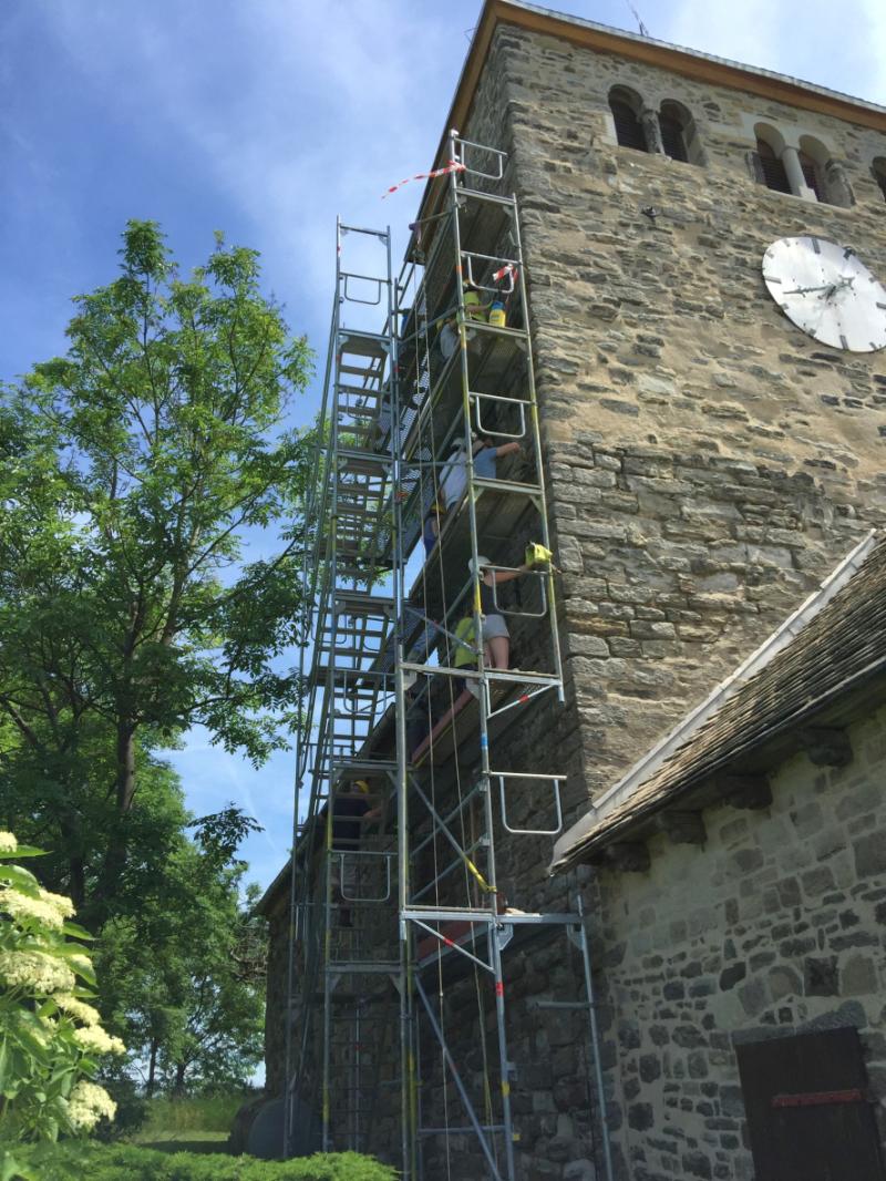 St. Michael in Gerbstedt, Freiwillige der Jugendbauhütte Niedersachsen waren hier im Einsatz * Foto: Anna-Maria Binder