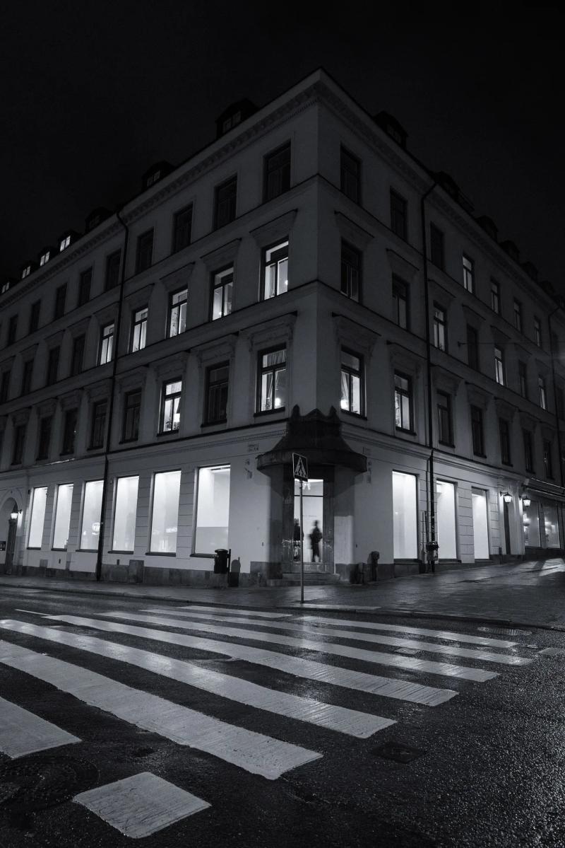 Public Service Gallery facade at night  Courtesy of Public Service Gallery