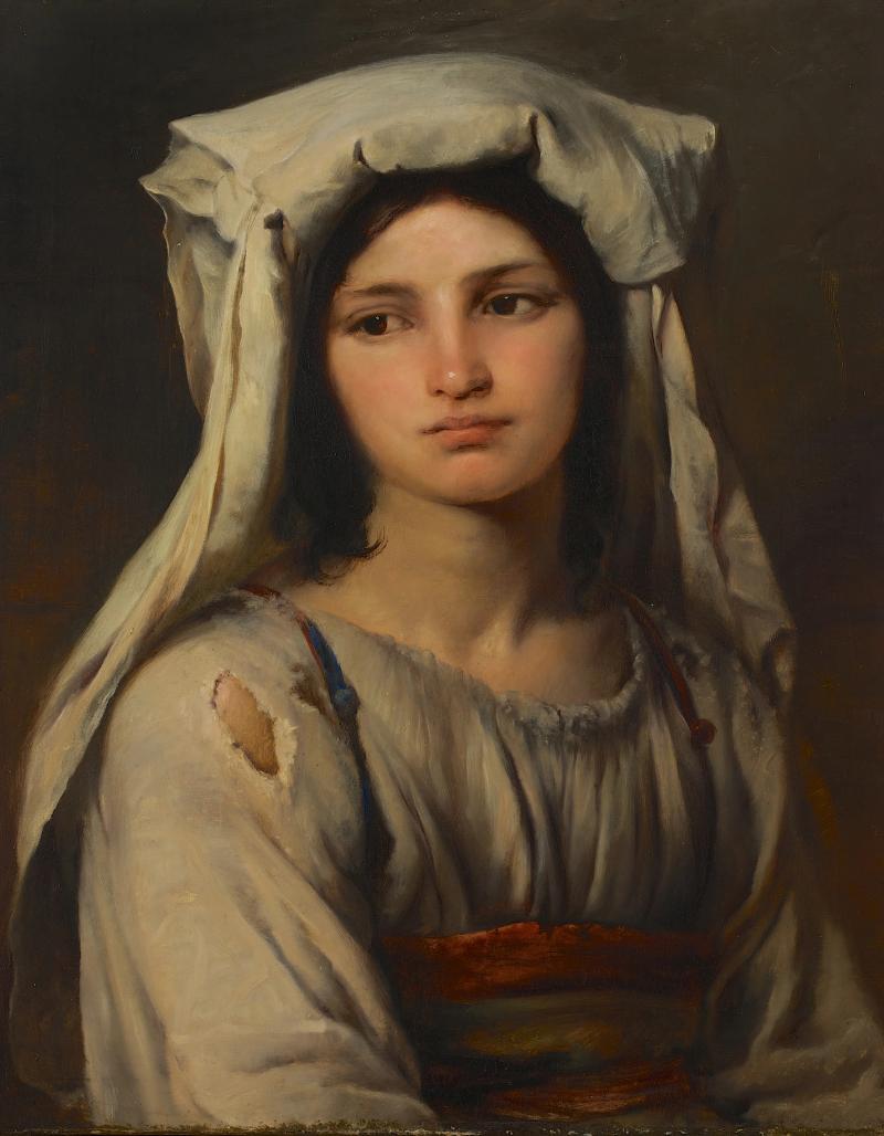 Elisabeth Jerichau-Baumann, Brustbild einer Italienerin, ca. 1845-48, Öl auf Leinwand, 605 x 49 cm, Kunstpalast Düsseldorf, Foto: Kunstpalast – Horst Kohlberg – ARTOTHEK