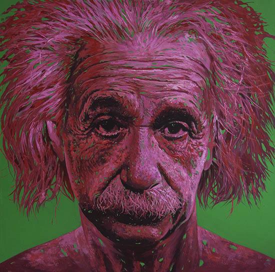 Mauro Maugliani  Einstein, 2015 Öl auf Leinwand 100 x 100 cm