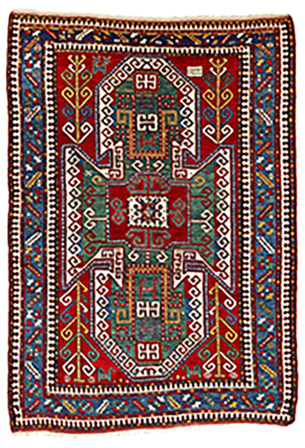 Sewan Kazak 235 x 167 cm (7' 9" x 5' 6") Armenia, late 19th century (dated illegibly) Starting bid: € 3.000