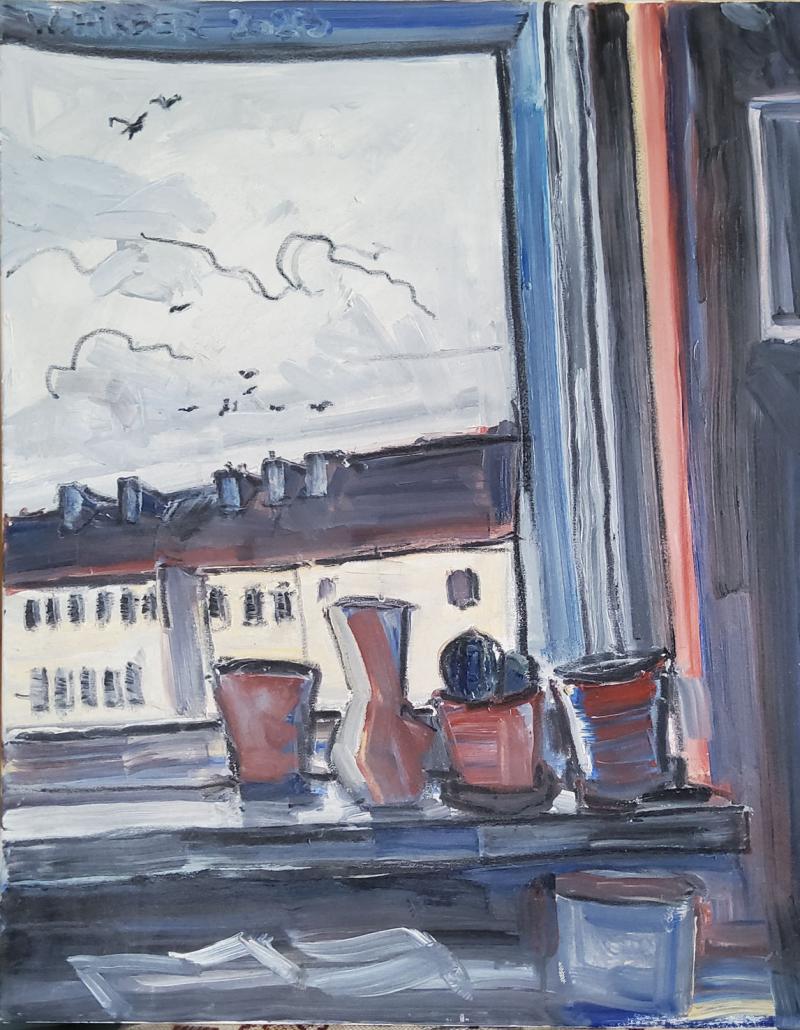 Wolfgang Hirber 'Blick aus dem Fenster', Öl/Leinwand, 2023, 80 x 60 cm