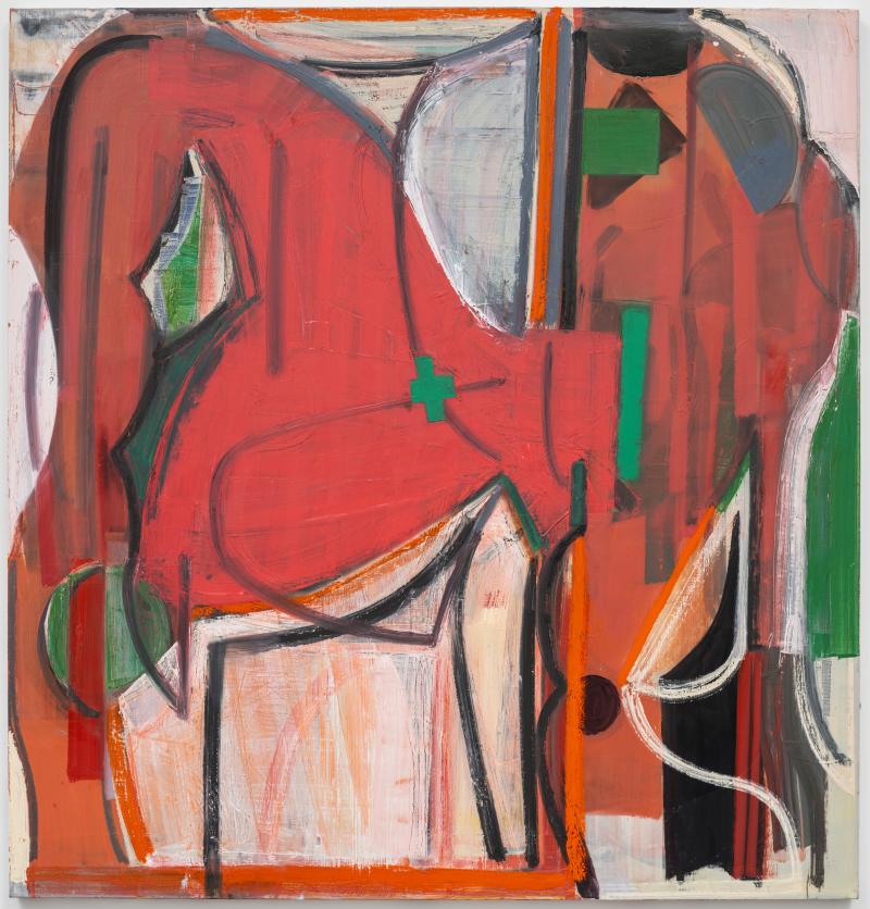 Amy Sillman Little Elephant, 2023 Acryl und Öl auf Leinen 129,5 × 124,5 cm Foto: David Regen Courtesy of the artist und Gladstone Gallery