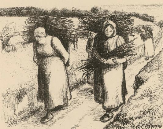 Camille Pissarro: Porteuses de fagots / Reisigträgerinnen, 1896