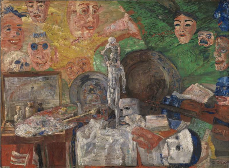 James Sidney Ensor (BE 1860-1949) Stillleben im Atelier 1889, Öl auf Leinwand, 83 x 113,5 cm Foto: Bayerische Staatsgemäldesammlungen, Nicole Wilhelms, Bayerische Staatsgemäldesammlungen - Neue Pinakothek Münc