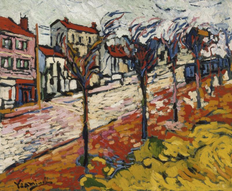 Maurice de Vlaminck Vorstädtische Landschaft, 1905 Öl auf Leinwand, 60,3 × 73 cm Museum of Fine Arts, Boston, Geschenk und Vermächtnis von David und Peggy Rockefeller © VG Bild-Kunst, Bonn 2024