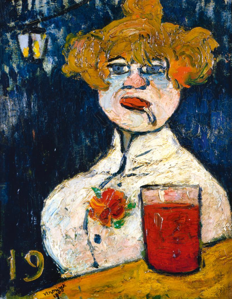 Maurice de Vlaminck Auf dem Tresen, 1900 Öl auf Leinwand, 41 × 32 cm Musée Calvet, Avignon, Schenkung von Émile Joseph-Rignault an die Fondation Calvet, 1947 © VG Bild-Kunst, Bonn 2024