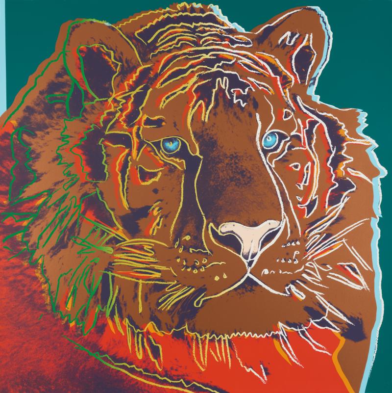 Andy Warhol (1928 - 1987) Siberian Tiger I Aus: Endangered Species I 1983 I Farbserigrafie auf Lenox Museumskarton I 96,5 x 96,5 cm Taxe: € 80.000 – 120.000