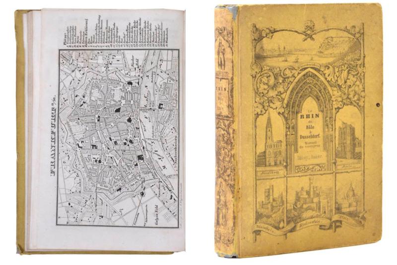 Karl BAEDEKER. Allemagne. Le Rhin de Bale a Dusseldorf avec des excursions dans l'Alsace, le Palatinat rhenan, les vallees de la murg et du Neckar, la Bergstrasse l'Odenwald, le Taunus, les vallees de la Nahe, de la Lahn, de l'Ahr et de la Wupper et a Aix-la Chapelle. 1846.