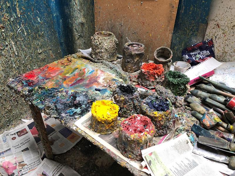 Frank Auerbach’s studio. Courtesy: Frankie Rossi Art Projects, London; photograph: Geoffrey Parton