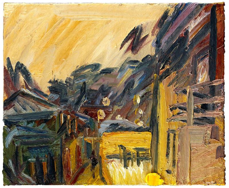 Frank Auerbach, The Studios IV, 1995, oil on canvas, 46 cm × 56 cm: Courtesy: Frankie Rossi Art Projects, London