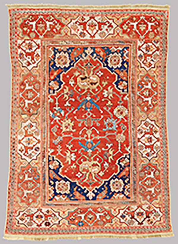 Transylvanian Double-Niche Rug 167 x 121 cm (5' 6" x 4') Turkey, 17th century Estimate €20,000-€30,00