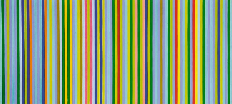 Gene Davis, Laufsteg, 1965, Acryl auf Leinwand 107 x 234 cm, Stiftung Sammlung Kemp, Kunstpalast, Düsseldorf, © VG Bild-Kunst, Bonn, 2024, Foto: Kunstpalast – Horst Kolberg – ARTOTHEK